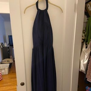 Long Navy dress, halter top